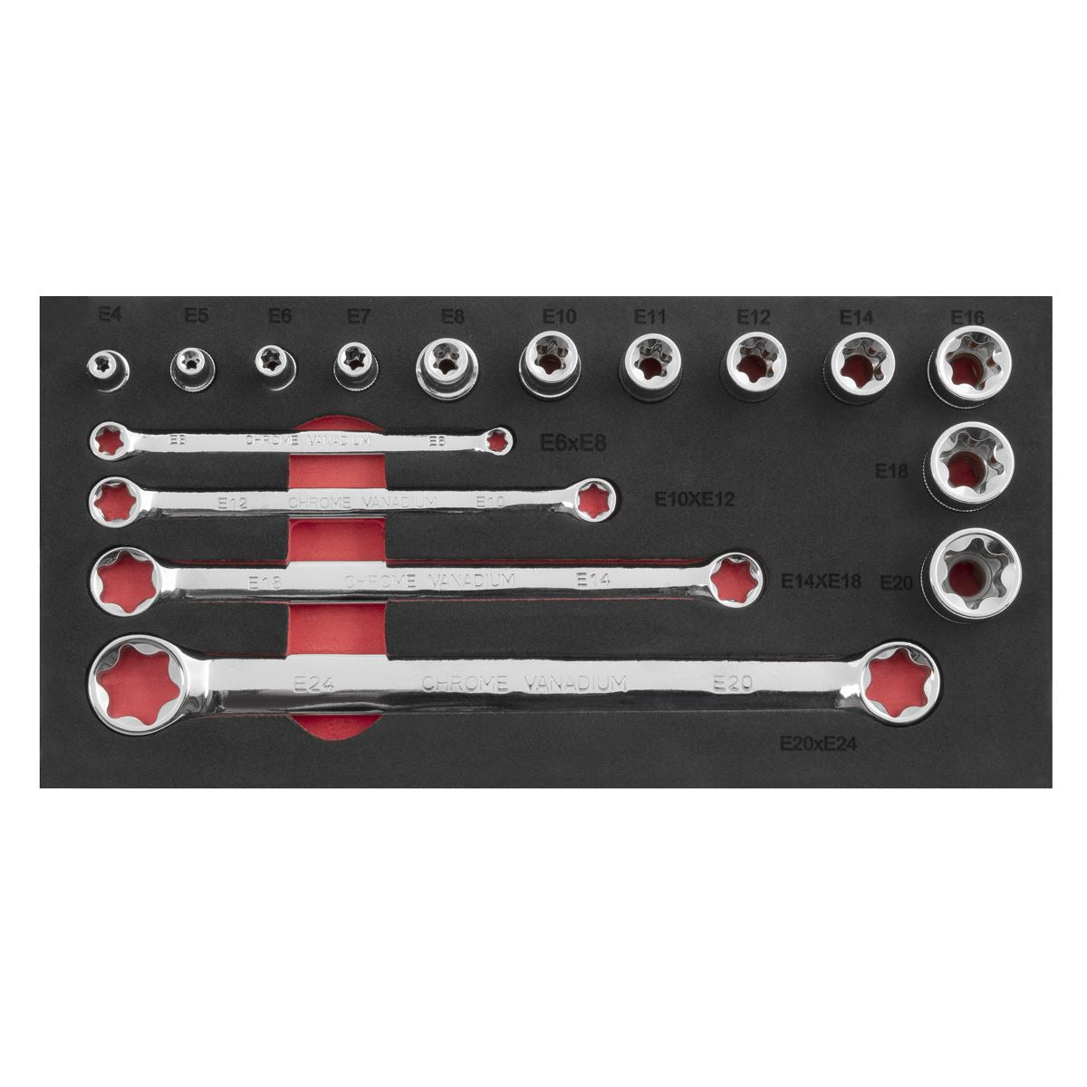 Sealey TRX-Star* 3/8"Sq Drive Socket & Spanner Set 16pc AK61801