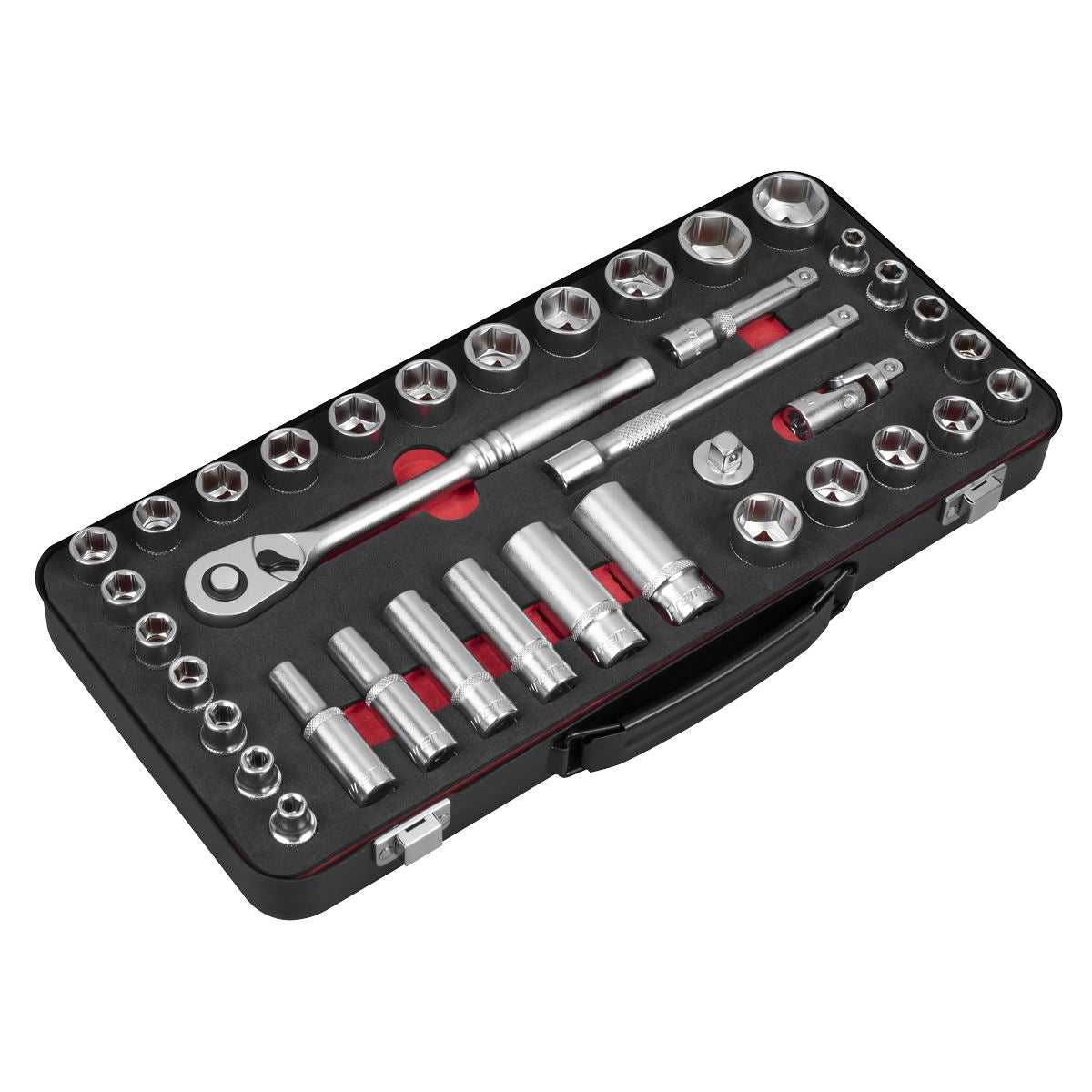 Sealey Socket Set 3/8"Sq Drive 37pc - Metric/Imperial - Premier Platinum Series AK7923