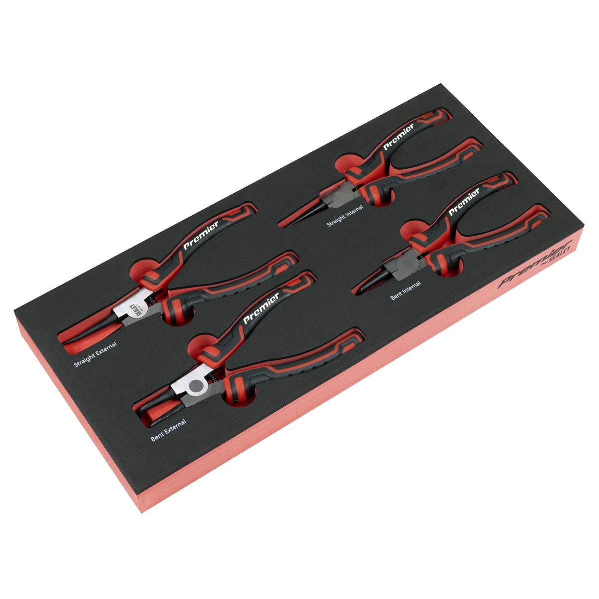 Sealey Premier Circlip Pliers Set with Tool Tray 4pc TBT57