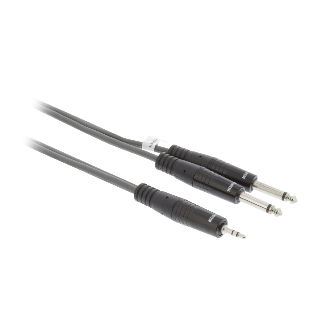 Sweex Stereo Audio Cable 2x 6.35mm Male to 3.5mm Male 3m Dark Grey SWOP23200E30 - COTH23200GY30