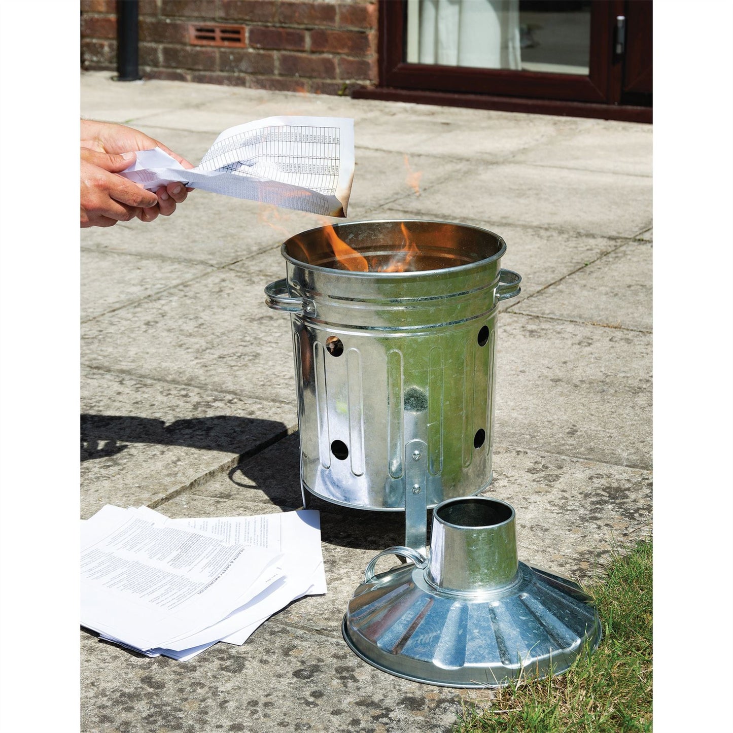 Draper Mini Galvanised Incinerator Bin Fire Burning Garden Waste Rubbish Wood - 53250