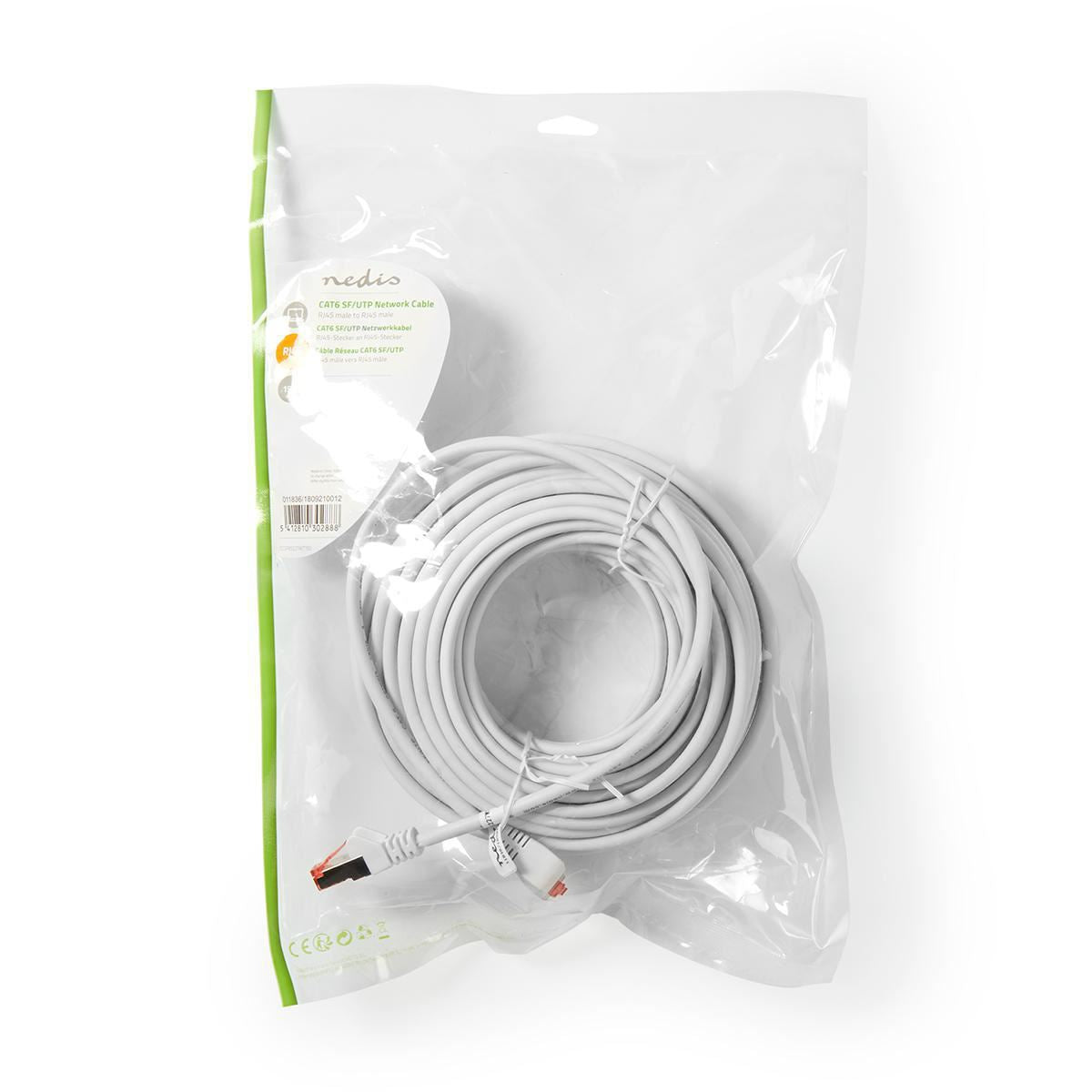 Nedis CAT6 S/FTP Network Cable RJ45 (8P8C) Male to RJ45 (8P8C) Male 15m White - CCGP85227WT150