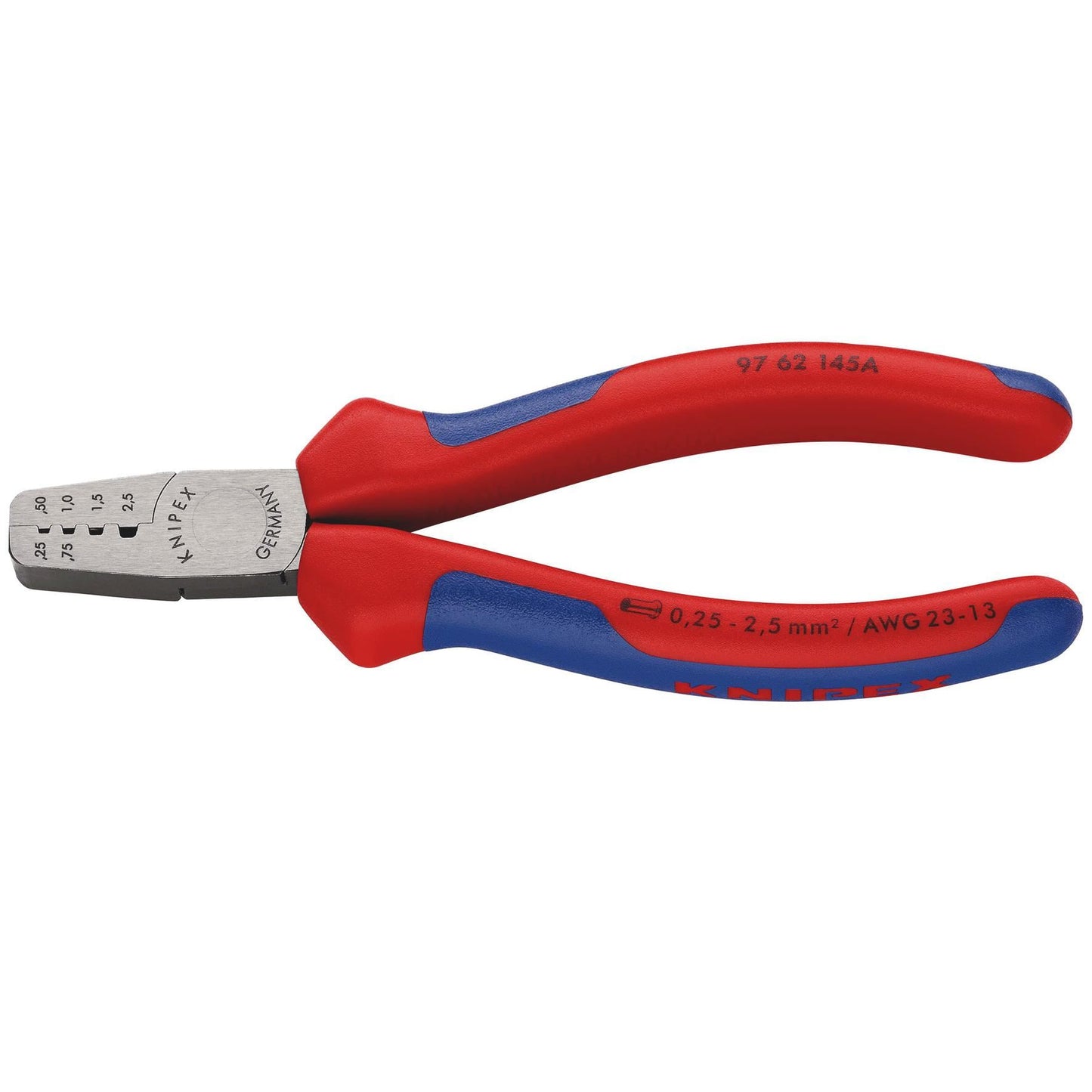 KNIPEX 97 62 145 A Crimping Pliers for Wire Ferrules, 145mm