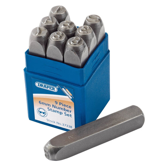 Draper 1x 1/4" 0 - 9 Number Stamp Set Garage Professional Standard Tool 37338