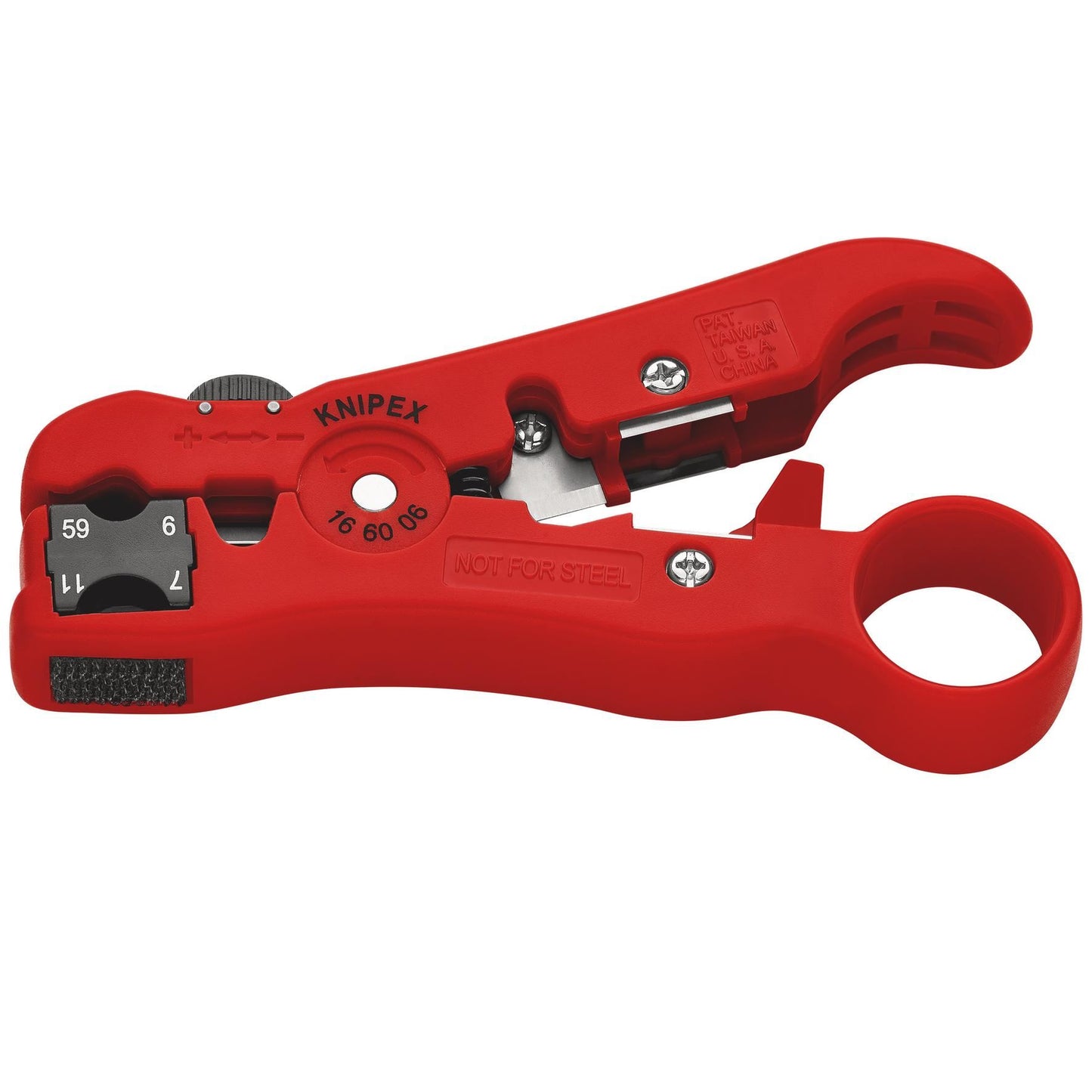 KNIPEX 16 60 06 SB Wire Stripping Tool for Co-Axial and Data Cable, 125mm
