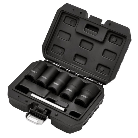Draper Impact Wheel Nut Socket Set, 1/2" Sq. Dr. (6 Piece)