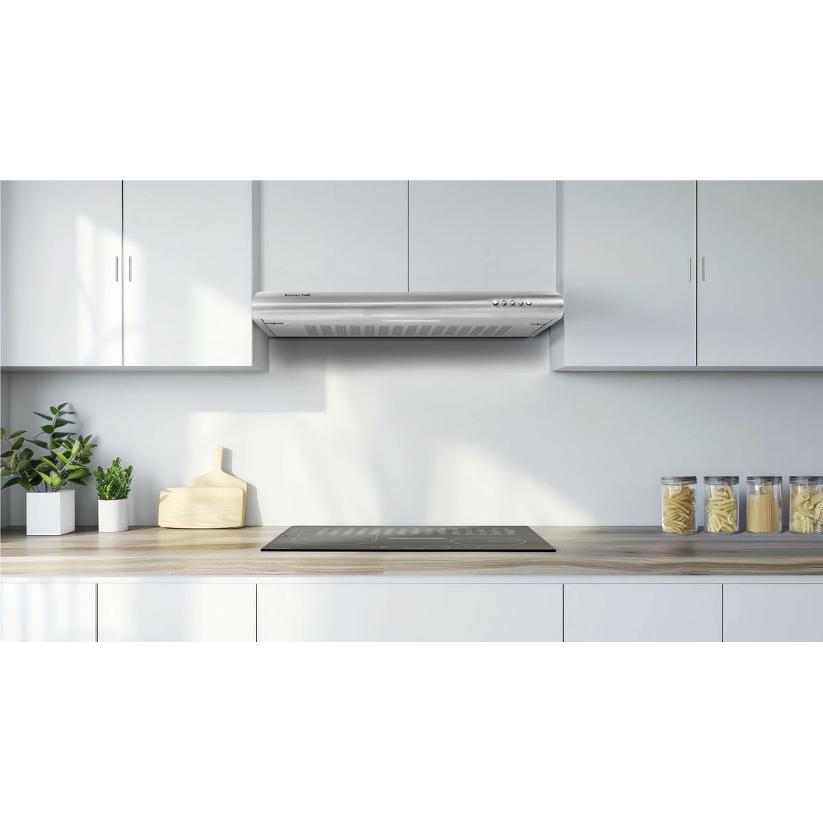 Baridi Visor Cooker Hood Extractor Fan 60cm - Stainless Steel DH108