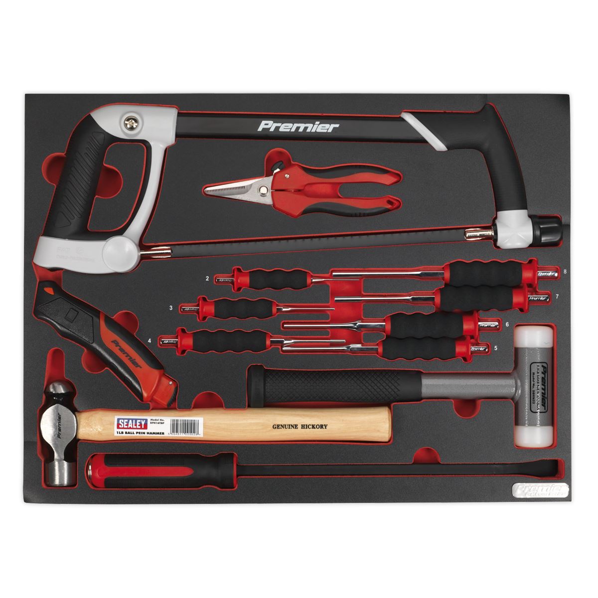 Sealey Tool Tray with Hacksaw, Hammers & Punches 13pc TBTP06UK