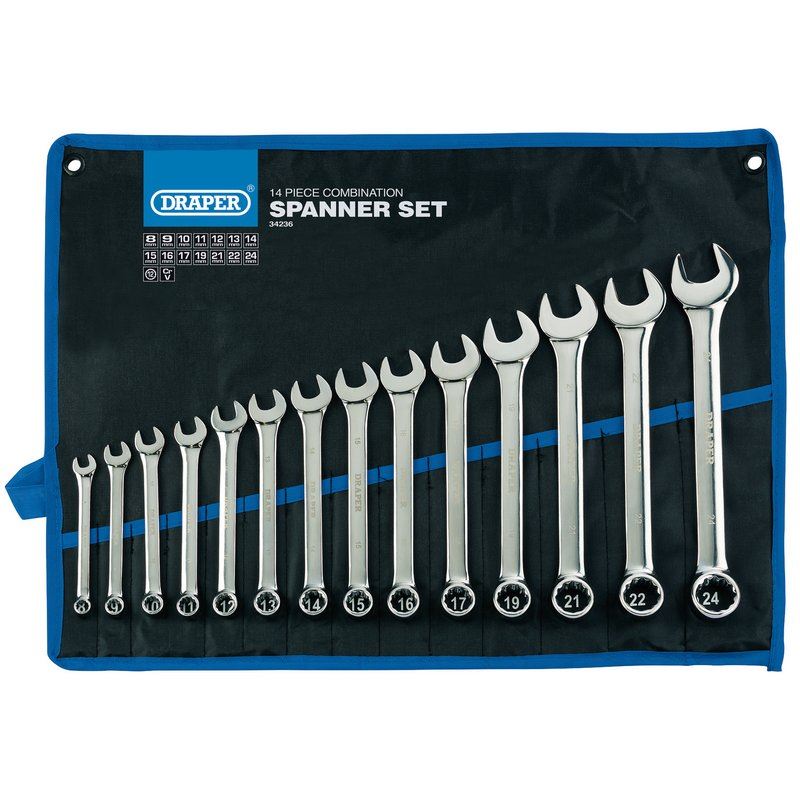 Draper 14 Piece Metric Combination Spanner Set 34236