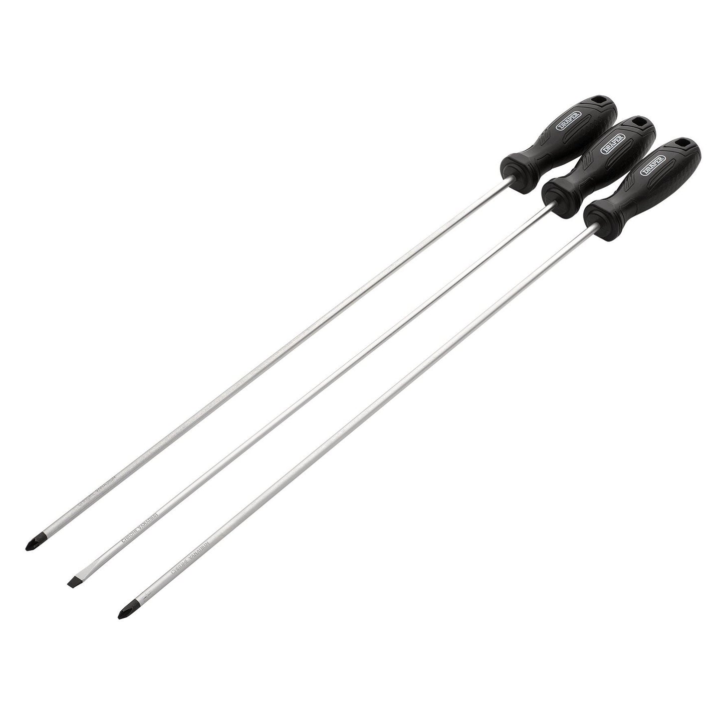 Draper Long Reach Hard Grip Screwdriver Set (3 Piece)
