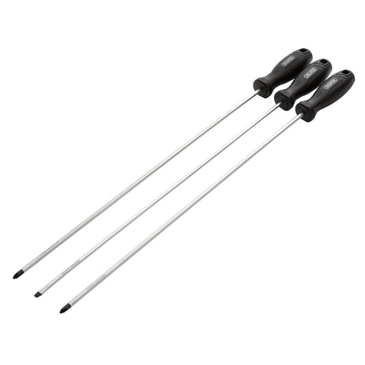 Draper Long Reach Hard Grip Screwdriver Set (3 Piece)