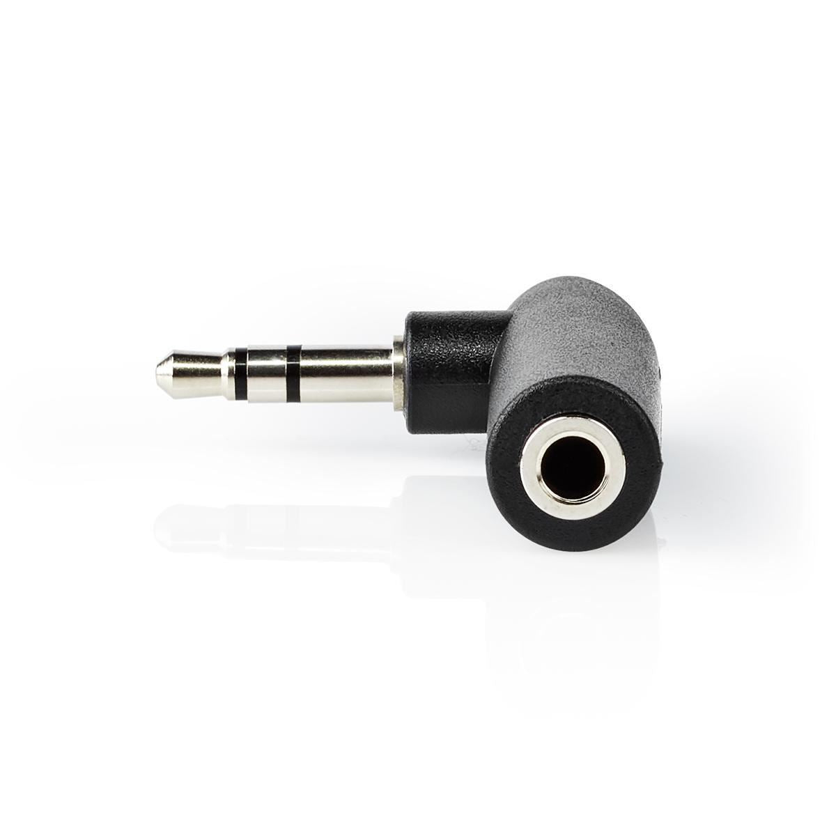 Stereo Audio Adapter 3.5mm Male to 3.5mm Female 90° Angled 3-Pole 10 Pcs Black