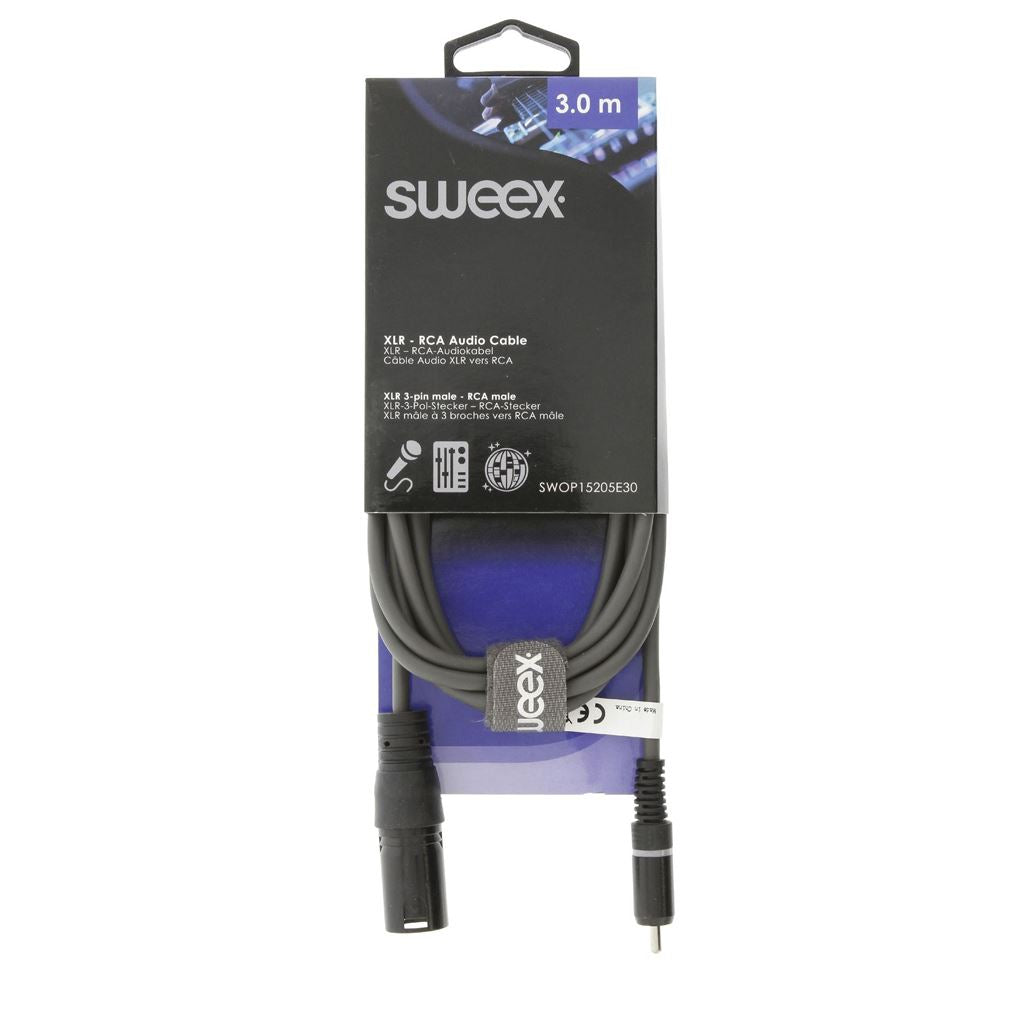 Sweex XLR Mono Cable XLR 3-Pin Male to RCA Male 3m Dark Grey SWOP15205E30