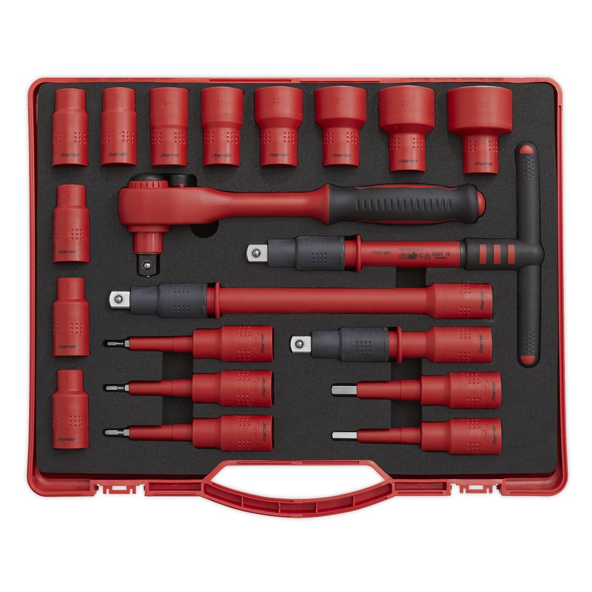 Sealey Insulated Socket Set 20pc 1/2"Sq Dr WallDrive VDE App. AK7941