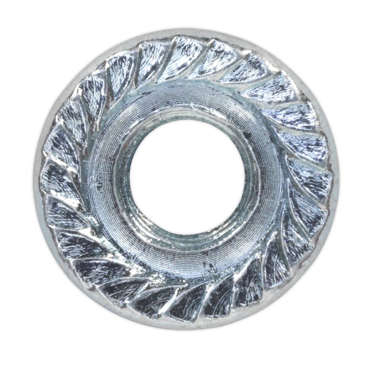Sealey Flange Nut Serrated M6 Zinc Pack of 100 FN6