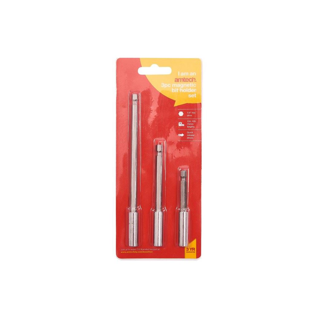 3 Piece Steel Drill Bit Holder Power Tool Drilling Diy Philips Slotted Magnetic - L2210