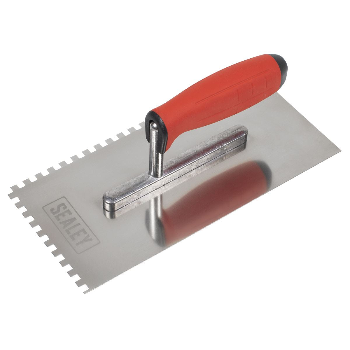 Sealey Stainless Steel 270mm Notch Trowel - Rubber Handle - 6mm T7806