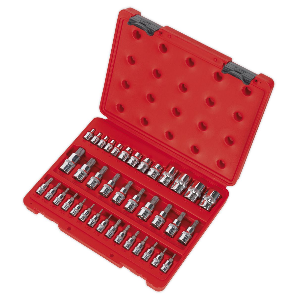 Sealey TRX-Star* & Security Socket Bit Set 38pc 1/4",3/8"&1/2"Sq Dr AK6197