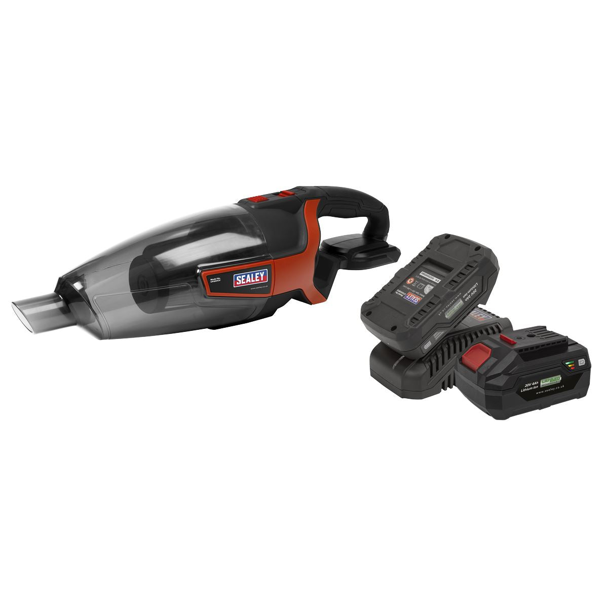 Sealey Cordless Handheld Vacuum Cleaner 650ml 20V Kit - 2 Batteries CP20VCVKIT