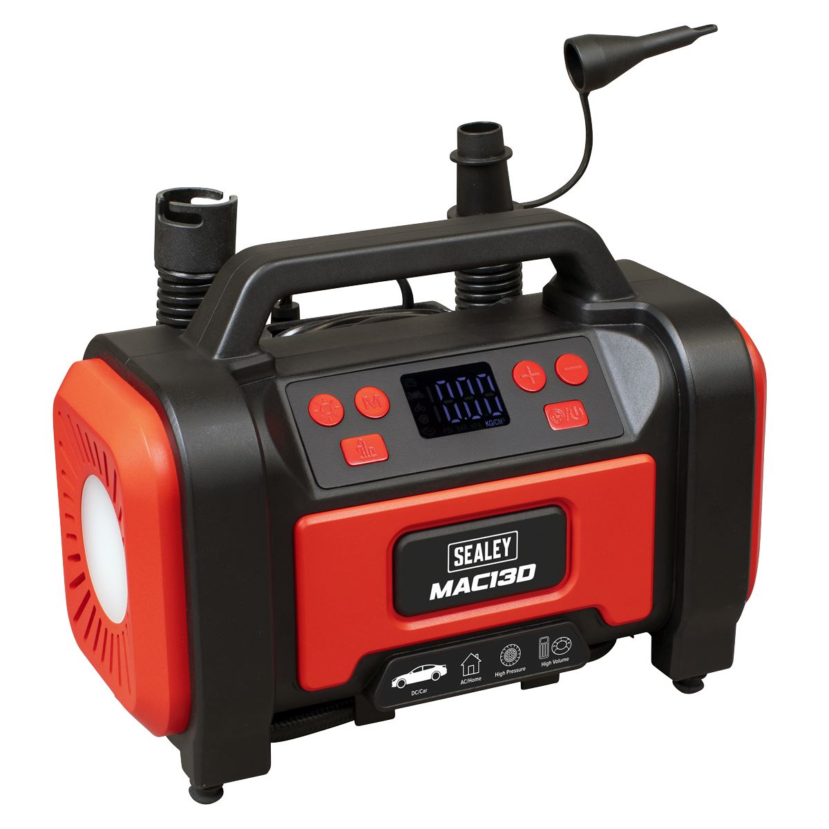 Sealey Tyre Inflator & High-Volume Air Pump 12V/230V AC MAC13D