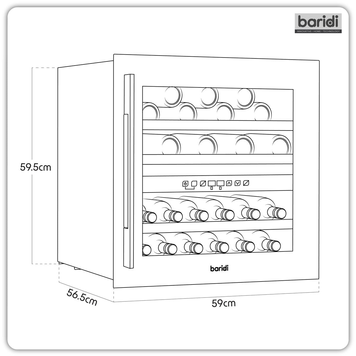 Baridi 36 Bottle Wine Fridge & Cooler 60cm DH117