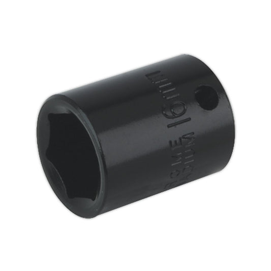 Sealey Impact Socket 16mm 3/8"Sq Drive IS3816