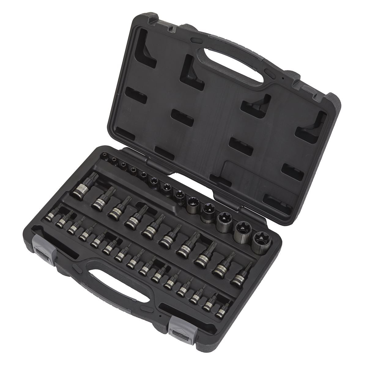 Sealey TRX-Star* & Security Socket Bit Set 38pc 1/4",3/8"&1/2"Sq Dr AK6197B