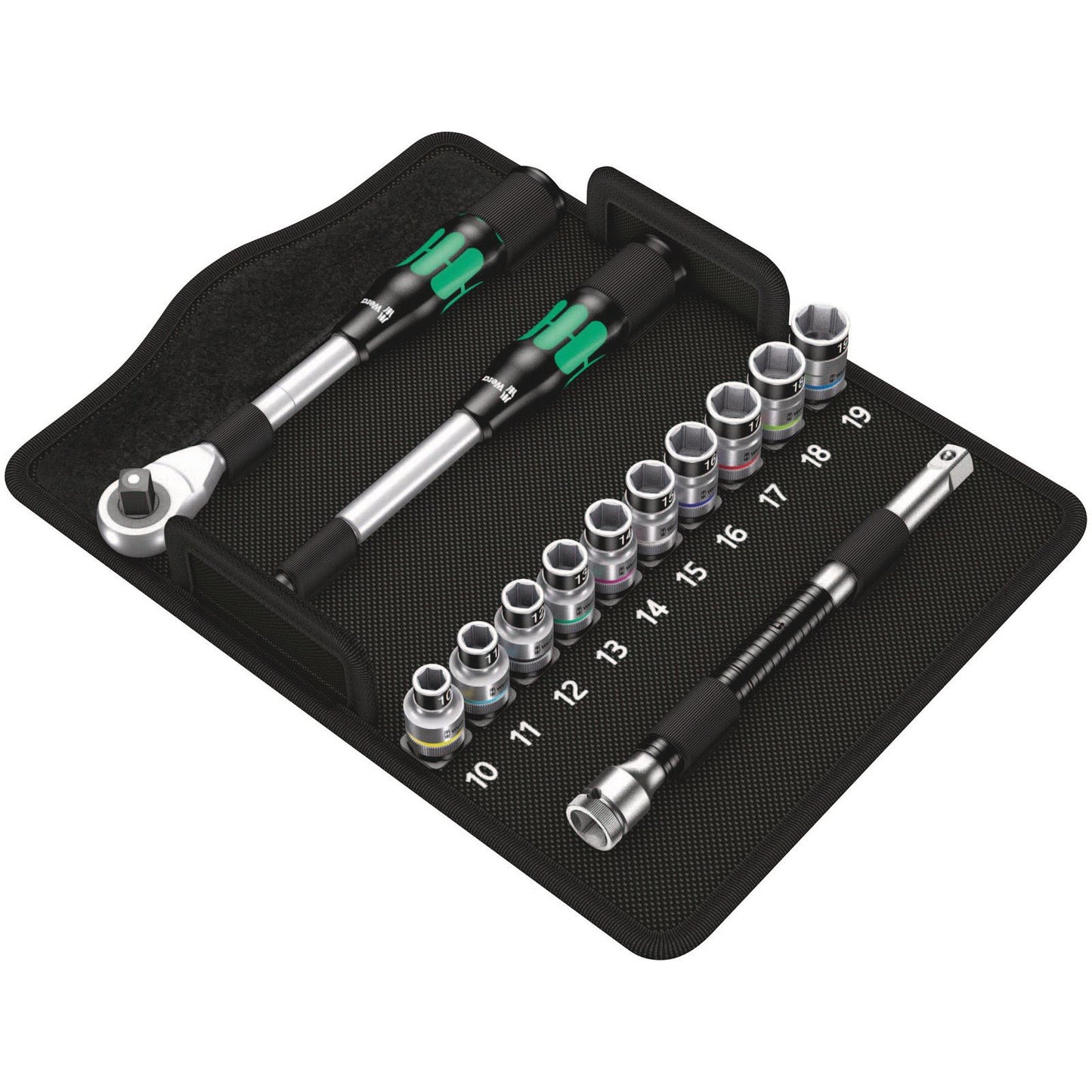Wera 8006Sc1 Hybrid Ratchet Set 1/2" Drive Metric Zyklop 13Pc 004090
