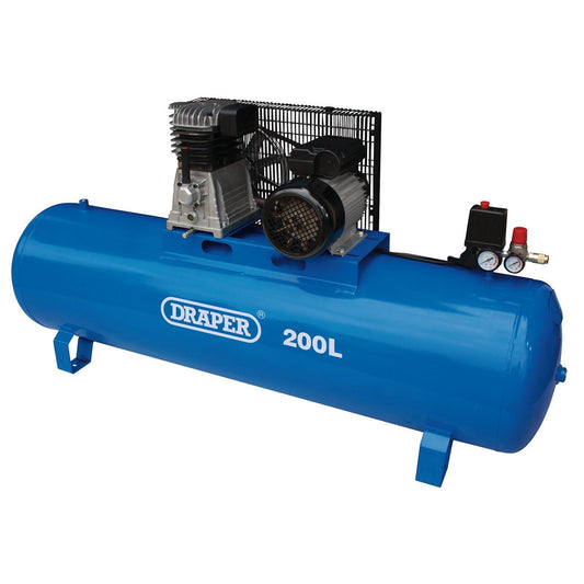 Draper 200L Stationary Belt-Driven Air Compressor (2.2kW) DA200/369S - 55313