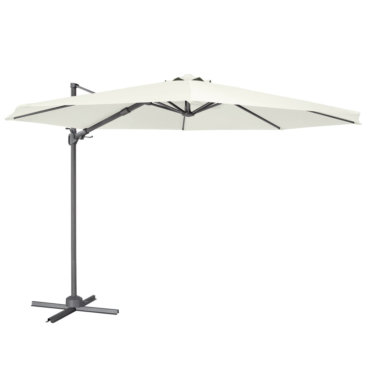 Dellonda Cantilever Parasol with 360� Rotation, Tilt & Cover 3m - Cream DG268