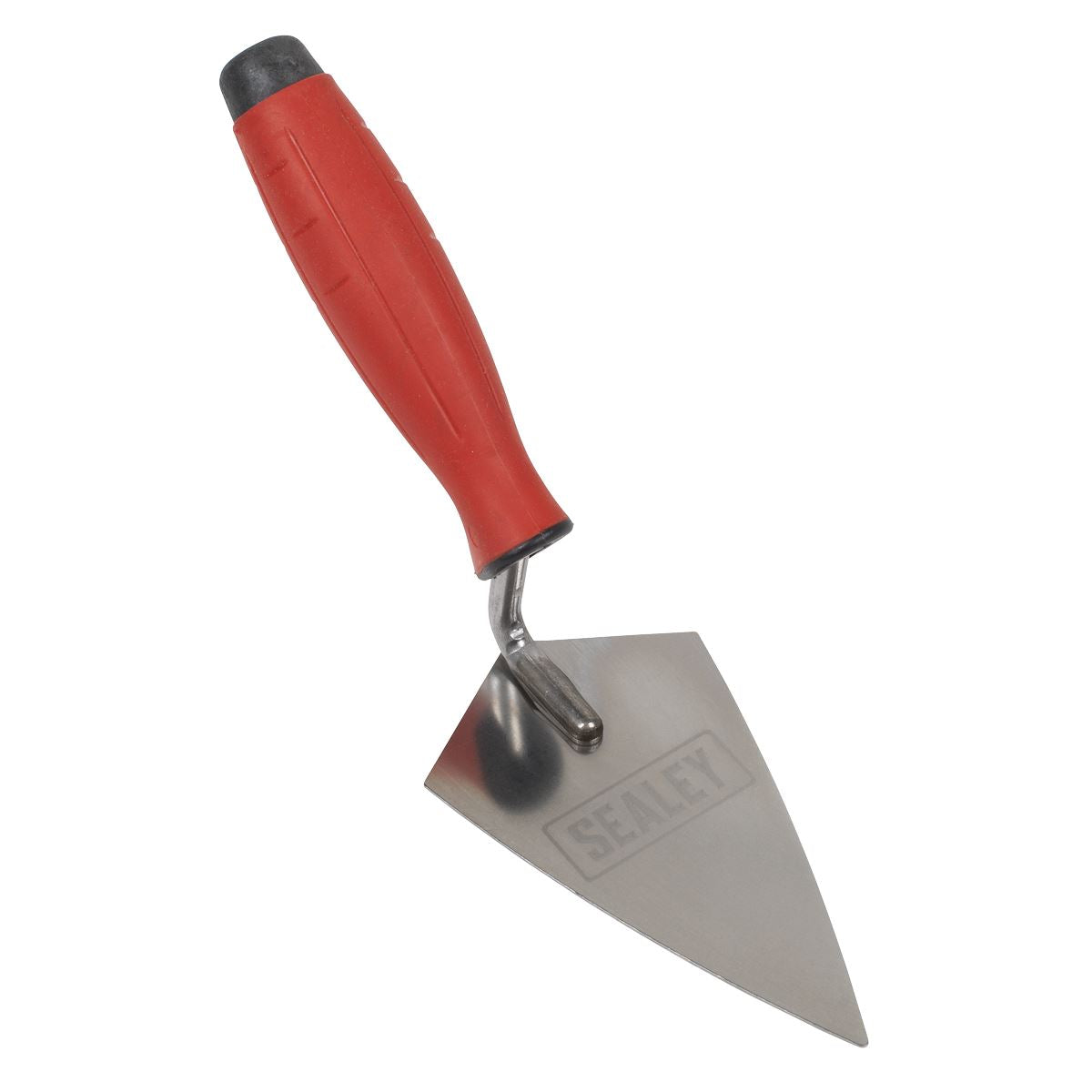 Sealey Stainless Steel Sharp Pointing Trowel - Rubber Handle - 140mm T1222
