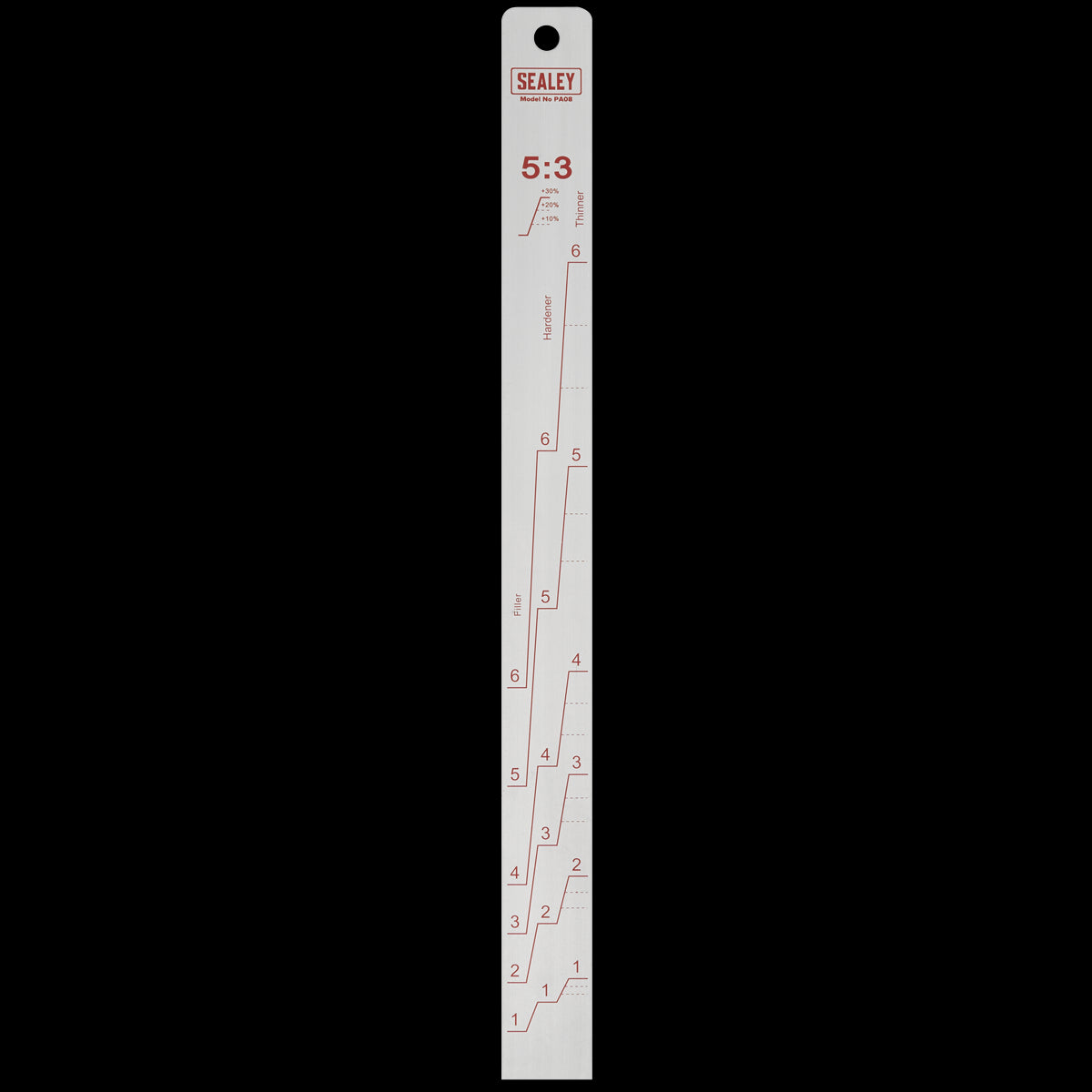 Sealey Aluminium Paint Measuring Stick 5:1/5:3 PA08