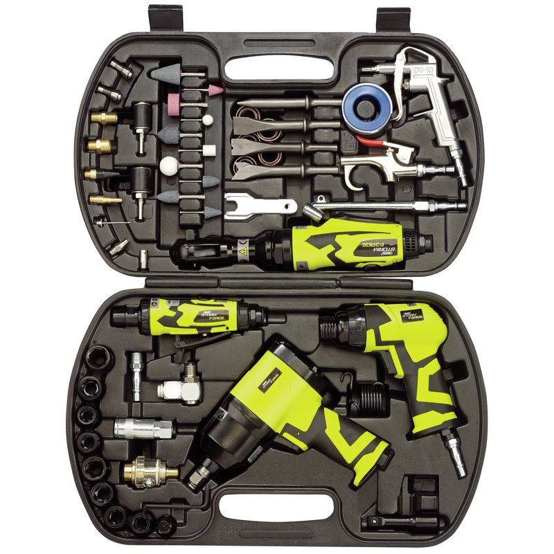Draper 83431 Impact Wrench Hammer Chisel Die Grinder Ratchet 68 Pce Air Tool KIT
