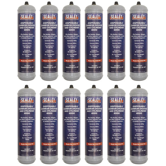 Sealey Gas Cylinder Disposable Carbon Dioxide 600g - Box of 12 CO2/101/12