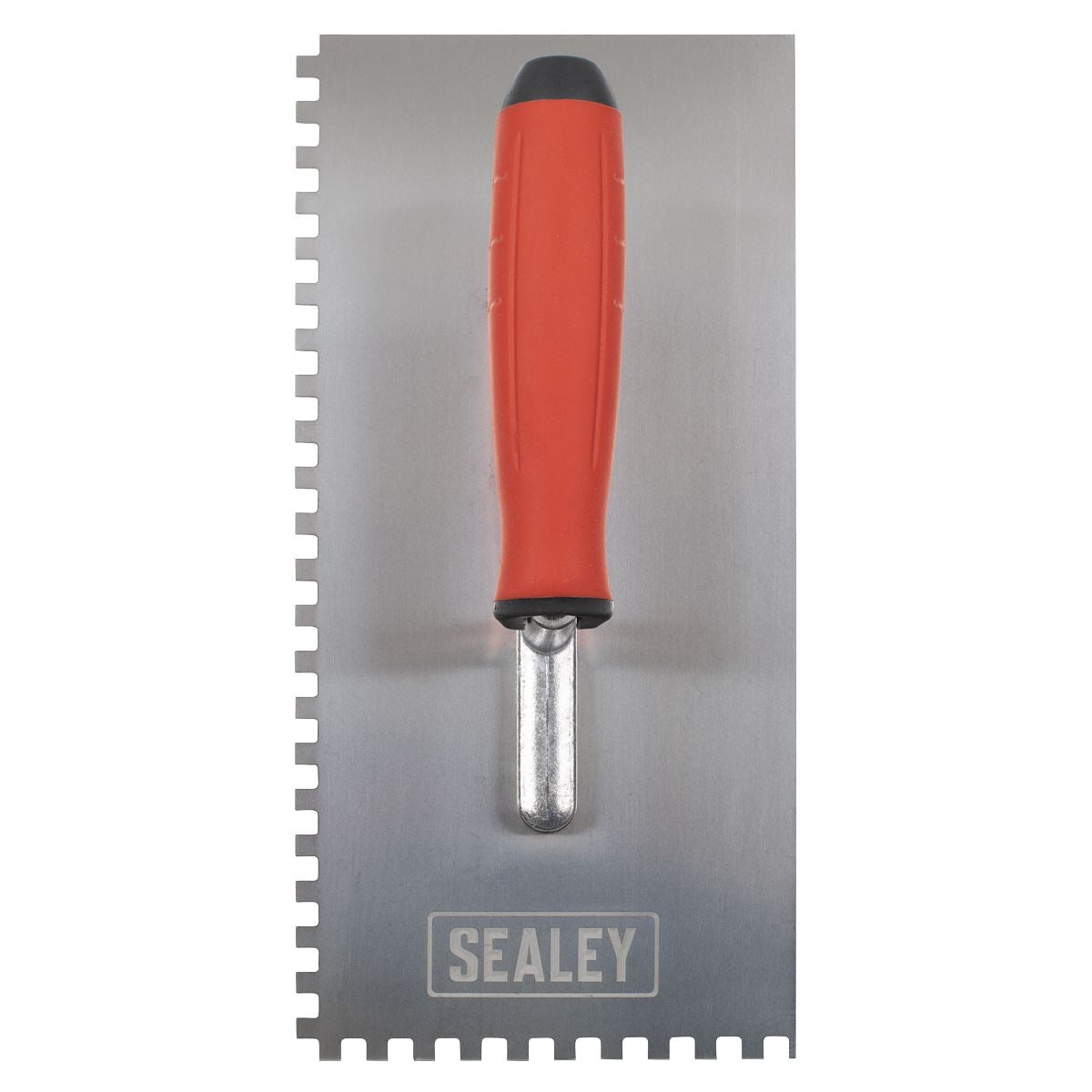 Sealey Stainless Steel 270mm Notch Trowel - Rubber Handle - 6mm T7806