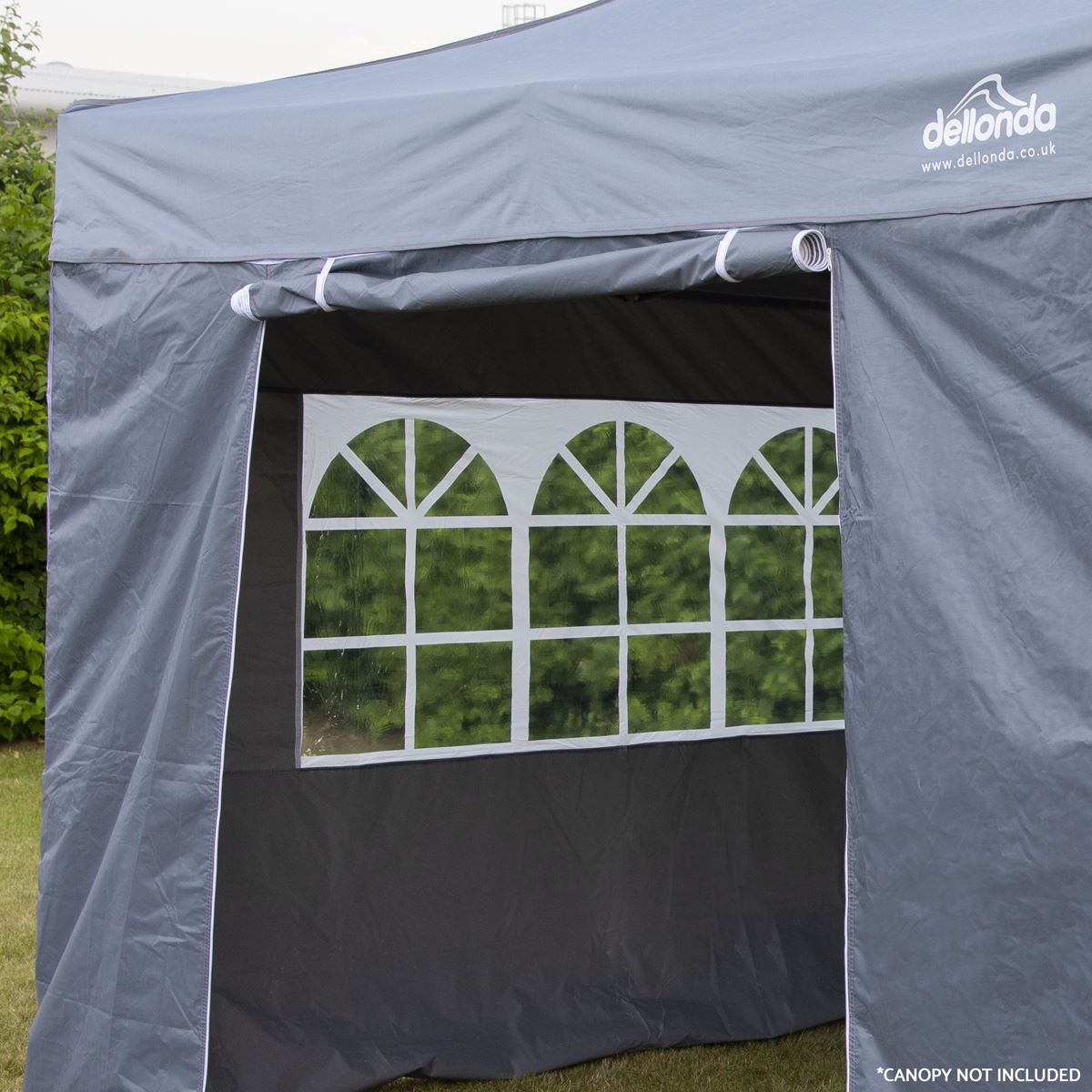 Dellonda Premium Side Walls/Doors/Windows for 2x2m Gazebo/Marquee Models Grey
