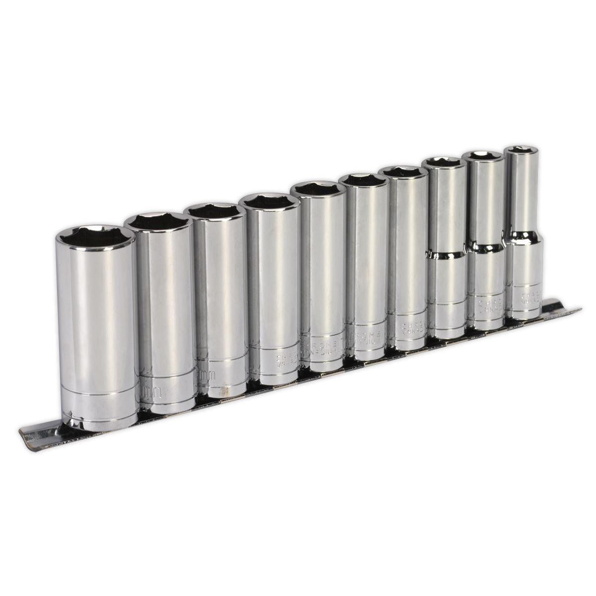 Sealey Socket Set 10pc 1/2"Sq Drive 6pt Deep WallDrive Metric S0502