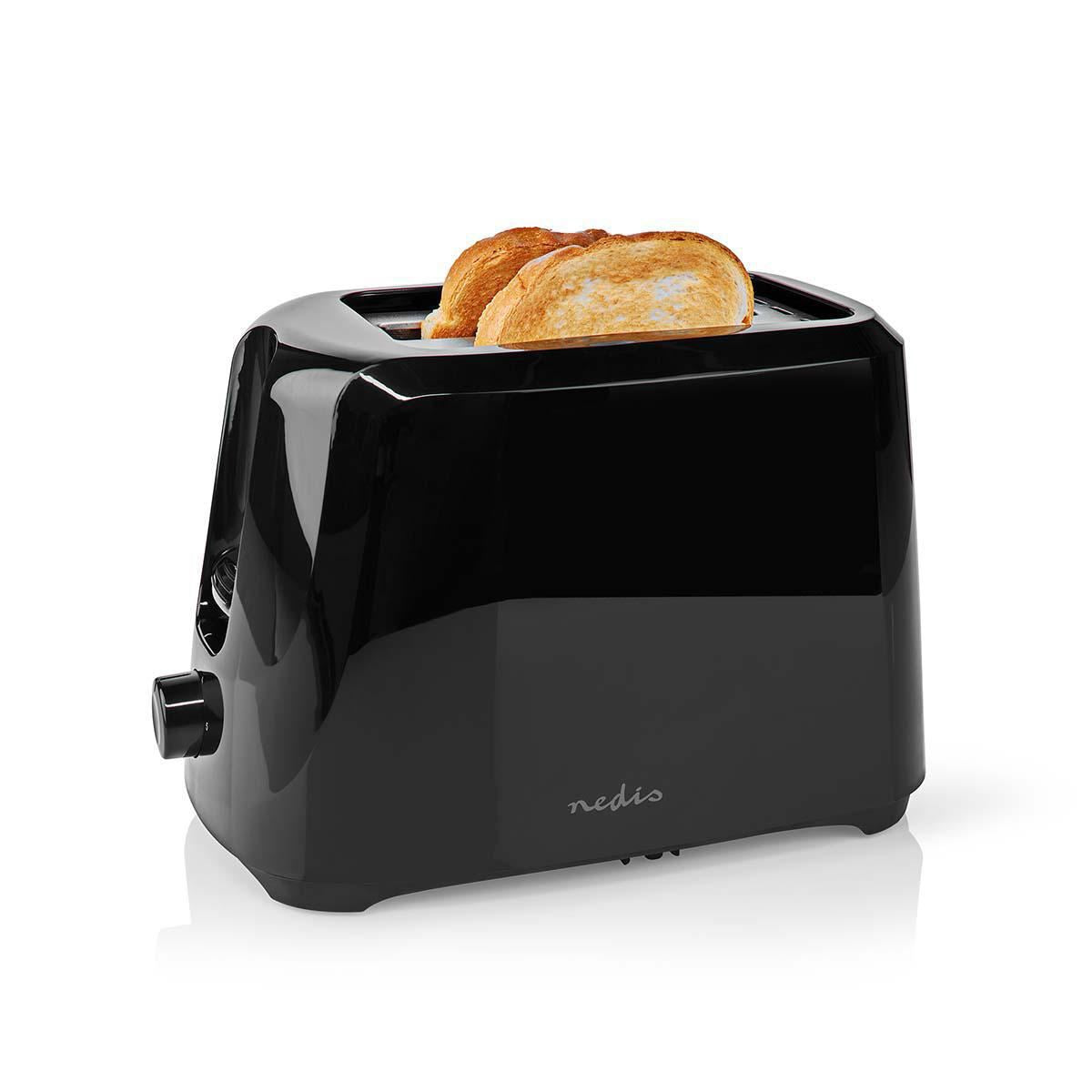 Nedis Toaster 2 Slots with 6 Browning levels Black - KABT150EBK