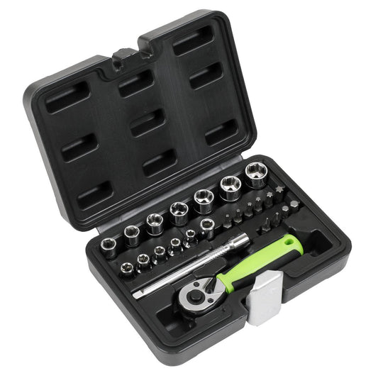 Sealey Socket Set 25pc 1/4"Sq Drive - Metric S01233