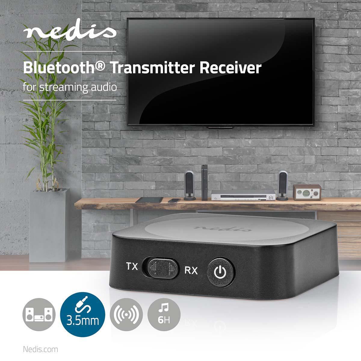 Nedis Bluetooth Audio Transmitter Receiver input 1x AUX SBC Connection - BTTC100BK