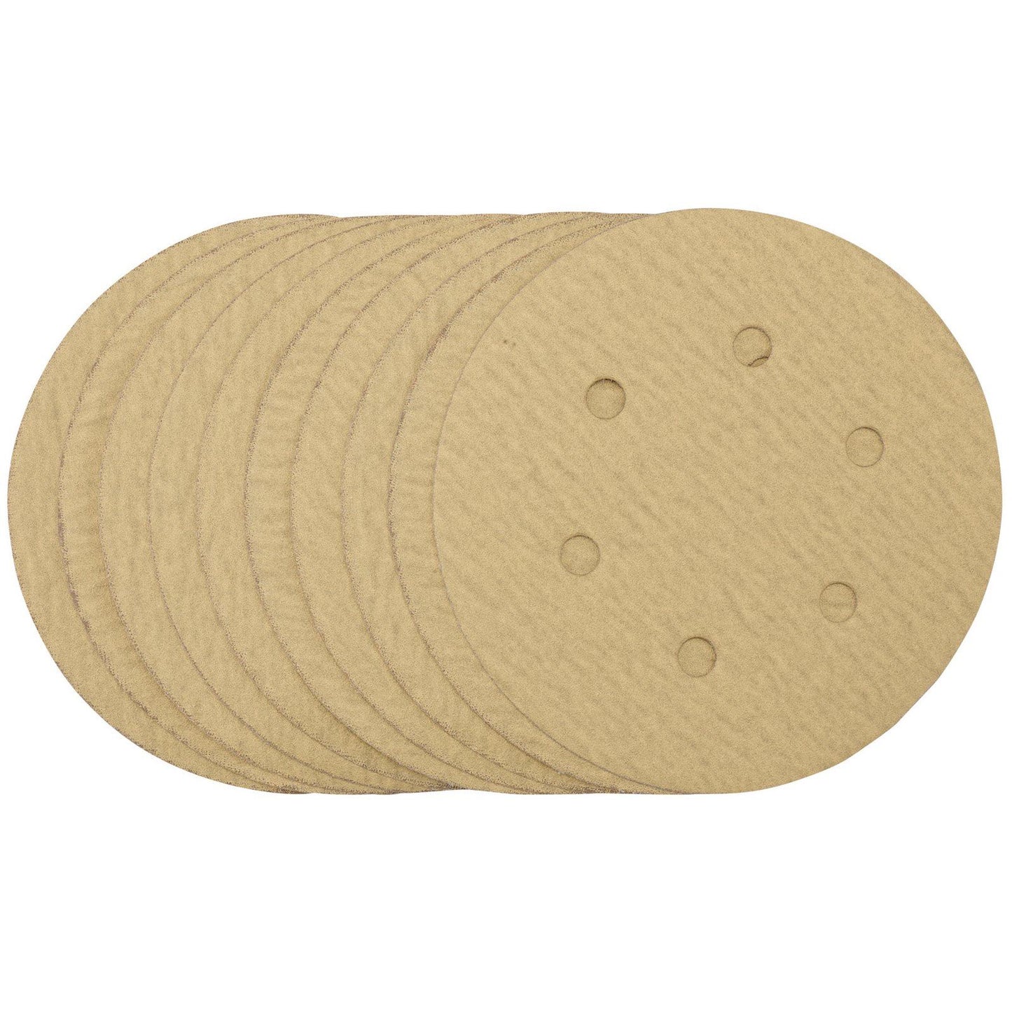 Draper Gold Sanding Discs with Hook & Loop, 150mm, 180 Grit (Pack of 10) - 64240