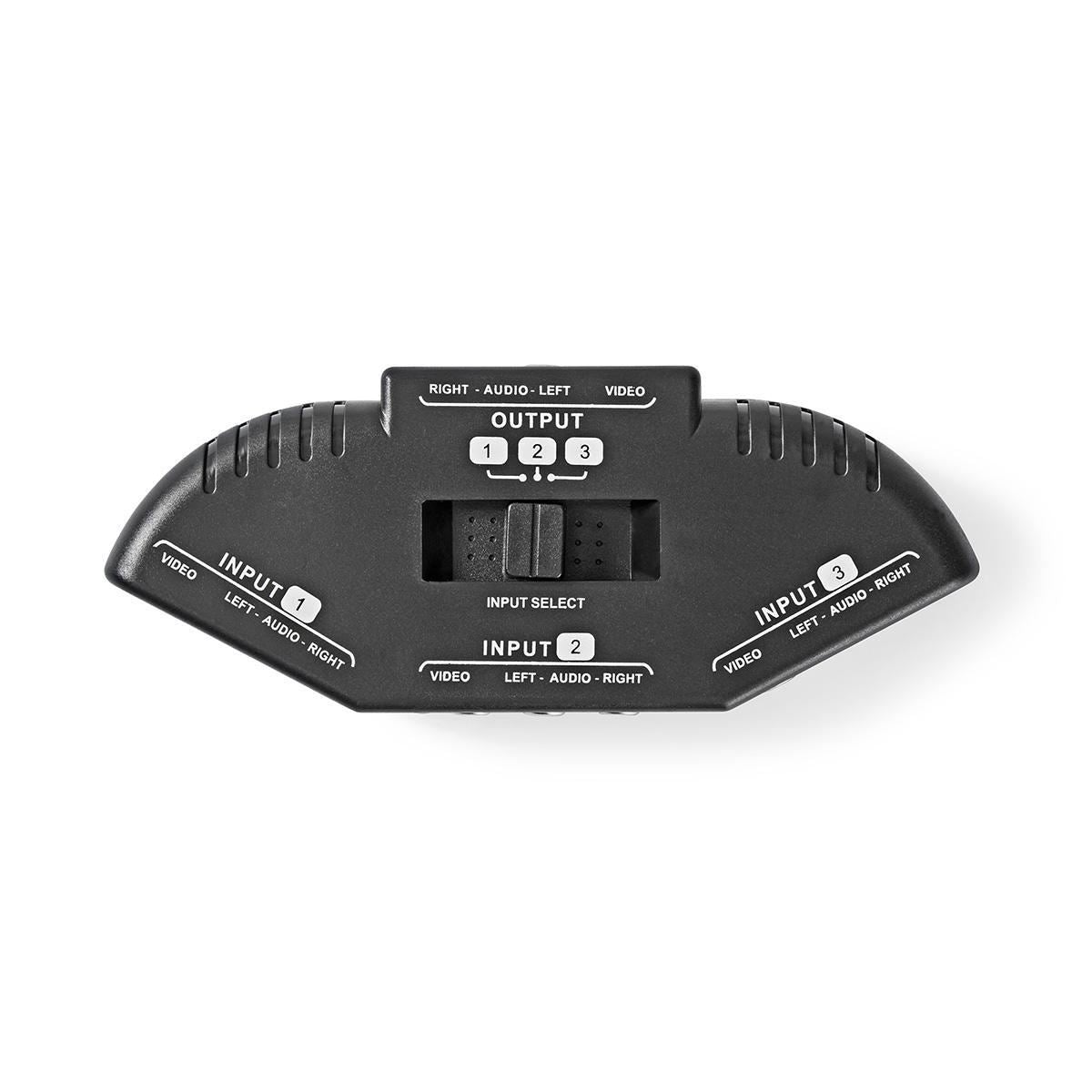 Nedis 3-Port AV Switch 3x RCA (RWY) Input to 1x RCA (RWY) Output Black - VSWI2403BK