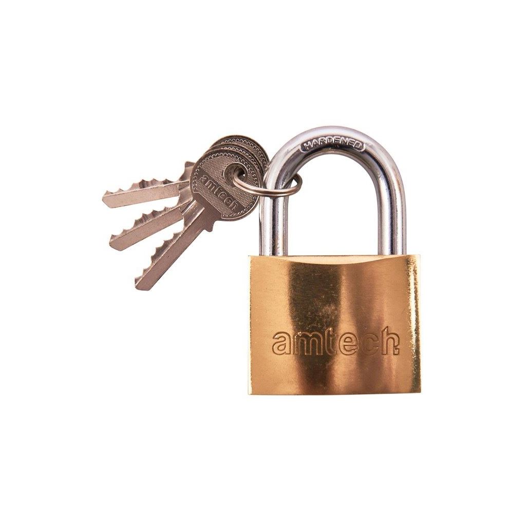 Amtech 50mm Brass Padlock Locker Toolbox Travel - T1300C
