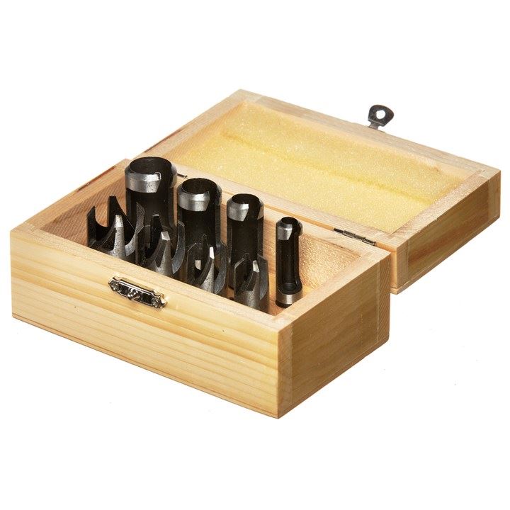 8x Wood Plug Cutting Tool Set Dowel Maker 10mm Shank Columnar Ungual Cutters - F3620