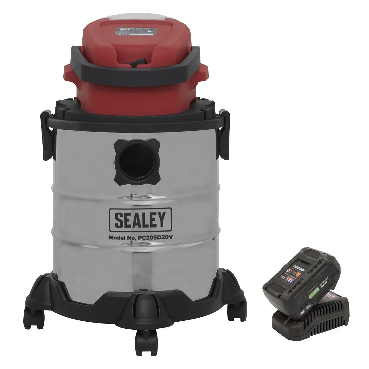 Sealey Vacuum Cleaner Cordless 20V with 4Ah Battery & Charger PC20VCOMBO4