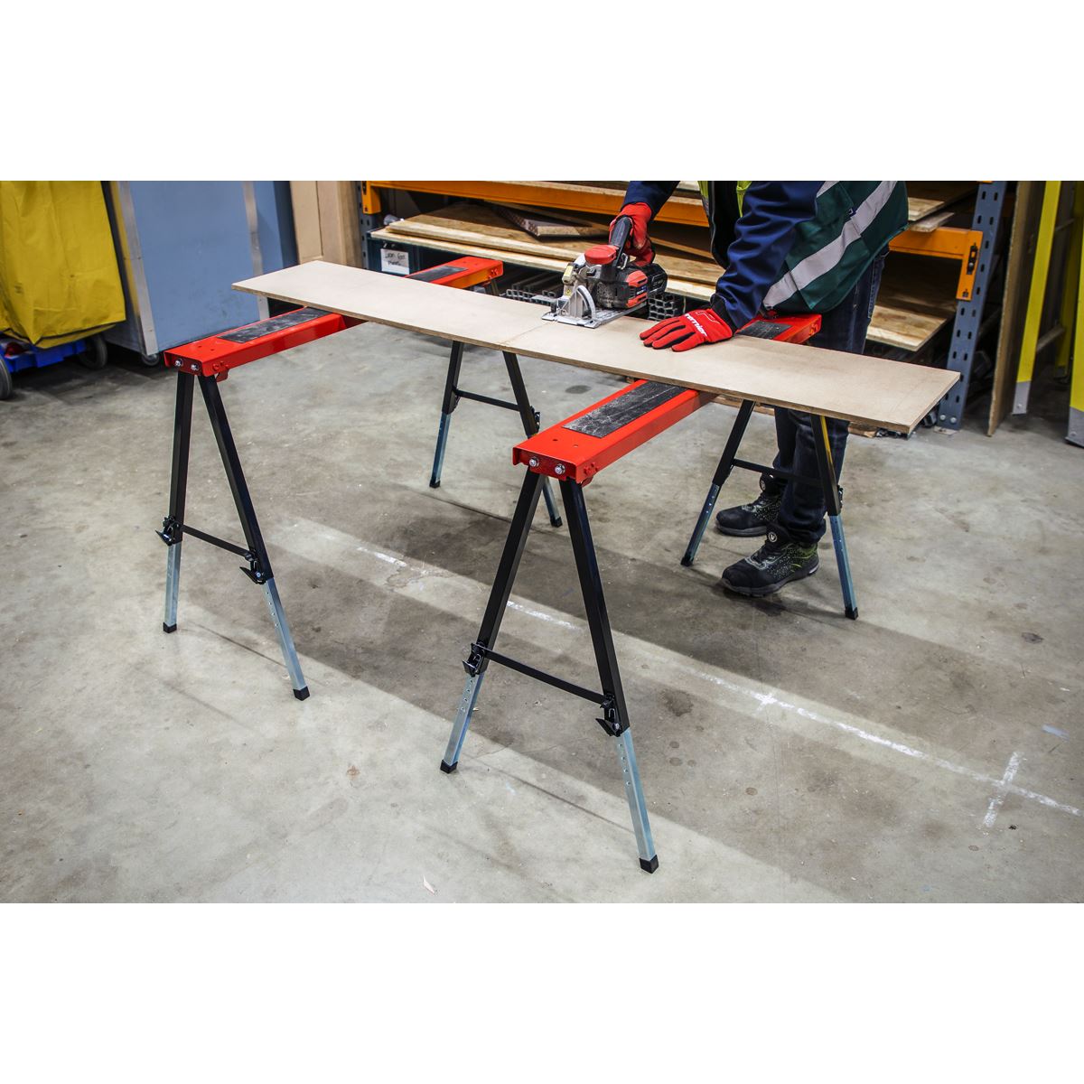 Sealey Fold Down Trestle with Adjustable Legs - Pair FTAL12