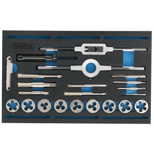 Draper Combination Tap & Die Set – Metric & BSP in EVA Foam Insert Tray, 22 pcs