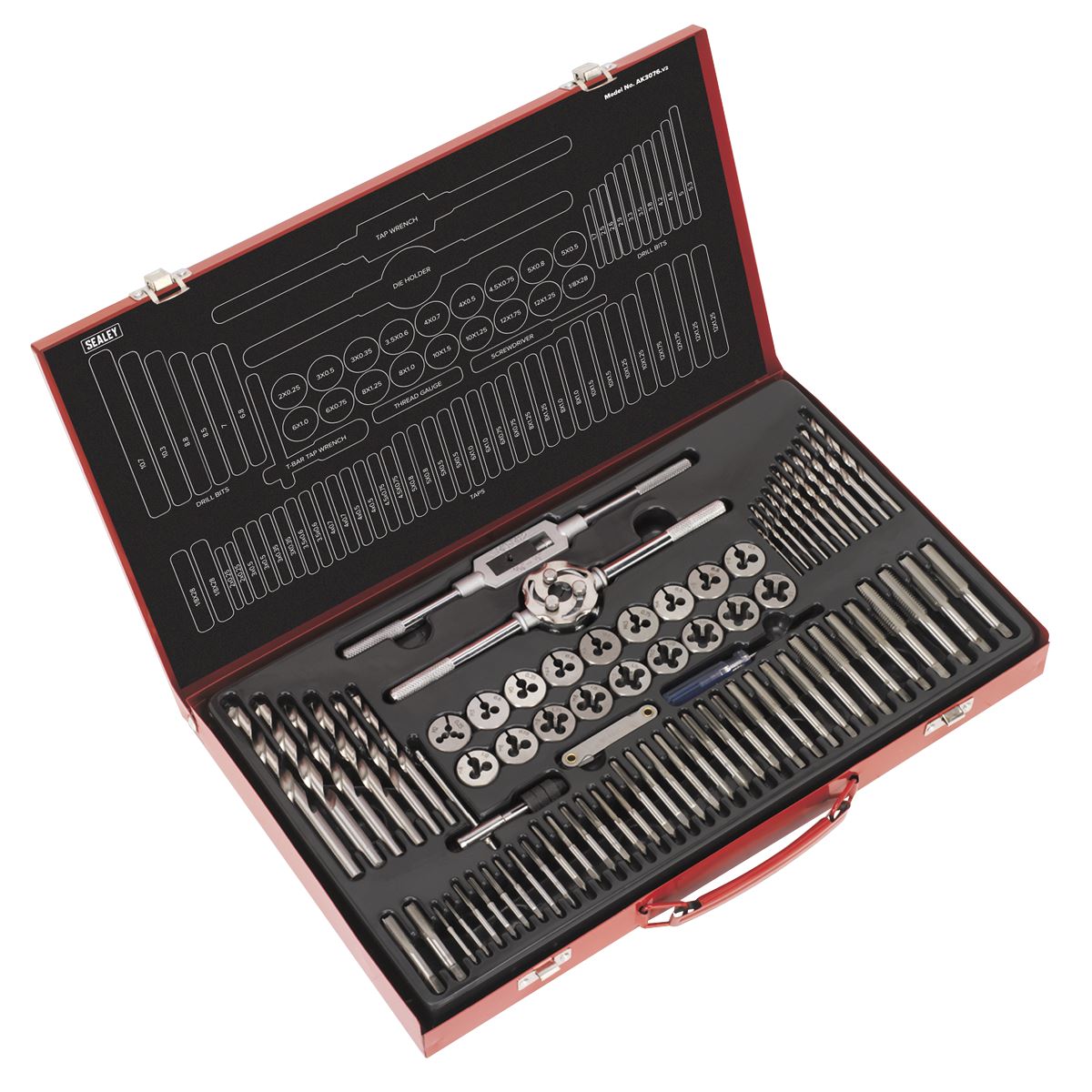 Sealey Tap & Die Set 76pc Split Dies Metric AK3076