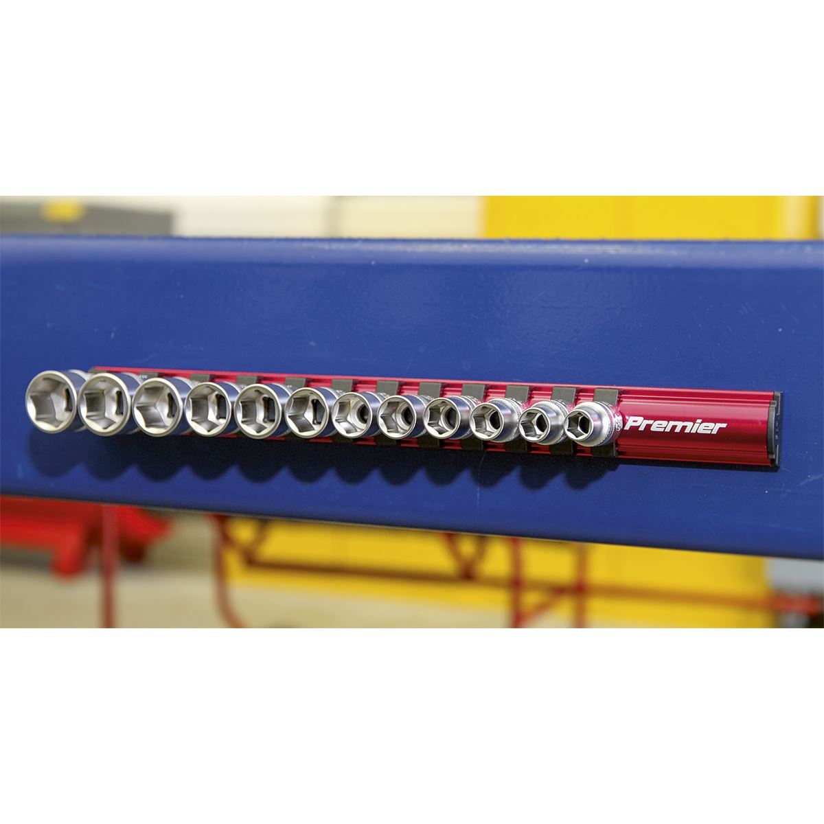 Sealey Socket Retaining Rail Magnetic 3/8"Sq Drive 12 Clips AK27083