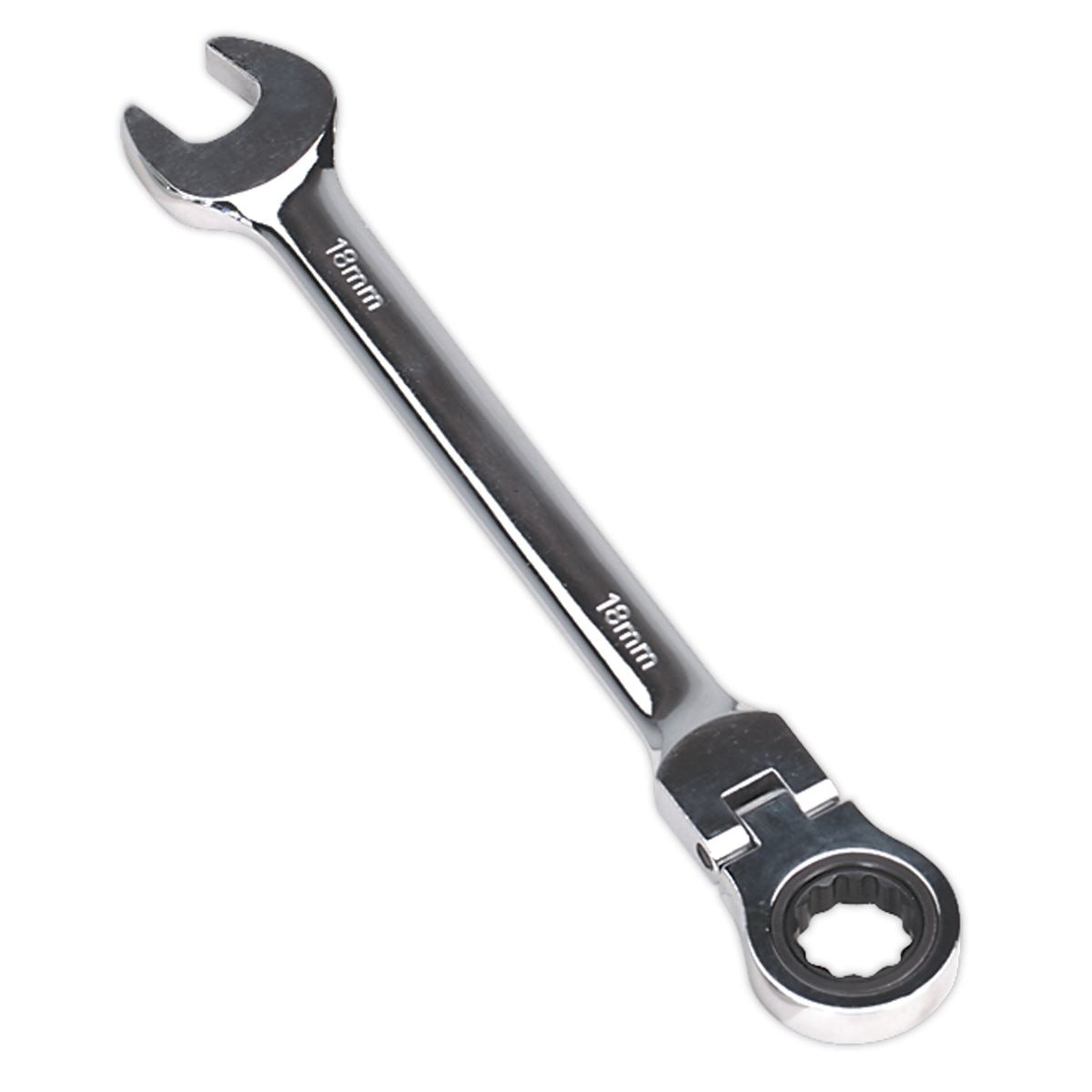 Sealey Flexi-Head Ratchet Combination Spanner 18mm FHRCW18